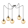 Lampa wisząca GIGI 5 BL MIODOWY Emibig 938/5 czarny/złoty