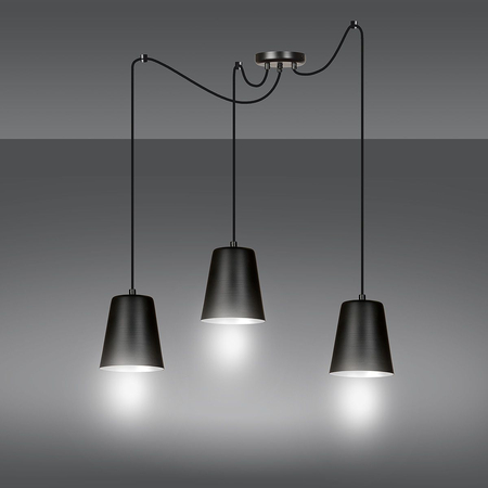 Lampa wisząca LINK 3 BLACK / WHITE Emibig 454/3 biały/czarny