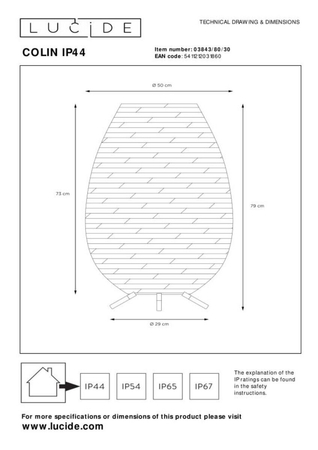 Lampa zewnętrzna Lucide COLIN 03843/80/30 czarny