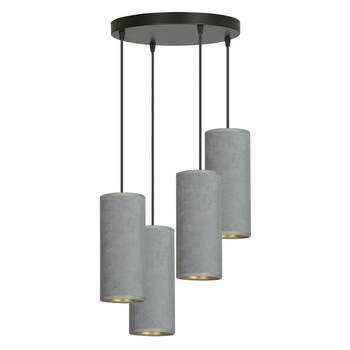 Lampa wisząca BENTE 4 BL PREMIUM GRAY Emibig 1060/4PREM czarny/chrom