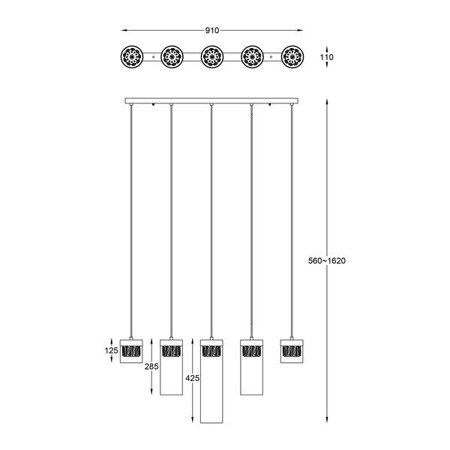 Lampa wisząca Zuma Line P0389-05E-P7AC Gem