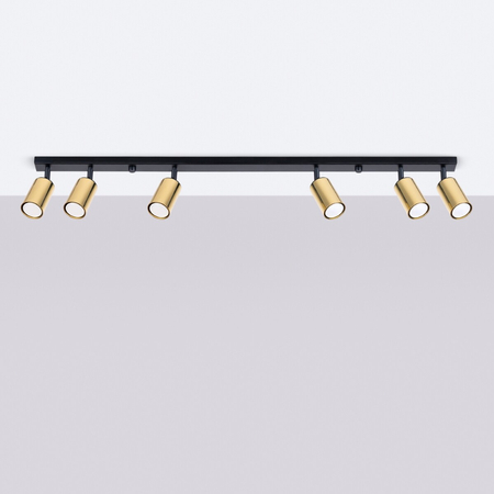 Sollux Lighting Plafon WINX 6L czarny/złoty SL.1388
