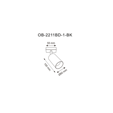 Kinkiet Zuma Line OB-2211BD-1-BK REN KINKIET CZARNY/BLACK