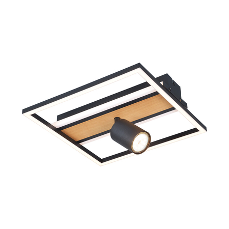 Lampa sufitowa Zuma Line C230857703 KORDA LAMPA SUFITOWA CZARNA+DREWNO/BLACK+WOOD