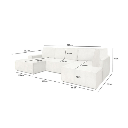 Narożnik PILLOW C2 120 z funkcją spania - I grupa tkanin