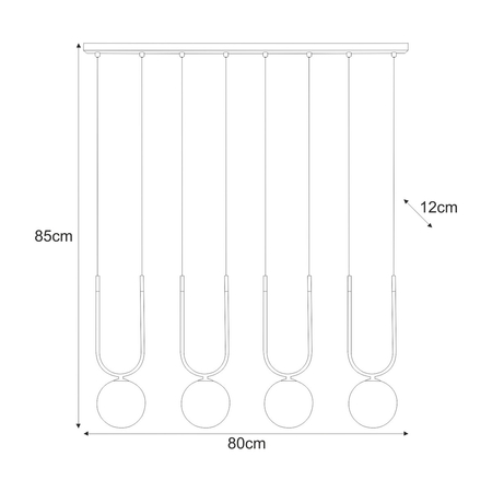 Lampa wisząca Kaja GOLDI K-5597 czarny, złoty, bursztynowy