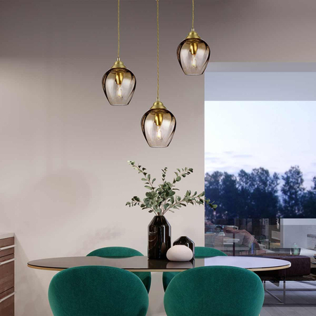 Lampa wisząca Elstead Lighting Tiber mosiądz TIBER-P-AMBER