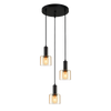 Lampa wisząca Italux PND-65342-3A-BK+AMB Santia