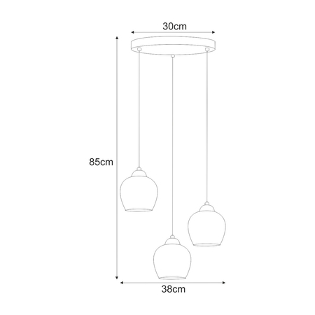 Lampa wisząca Kaja NIRA K-5611 czarny, chrom