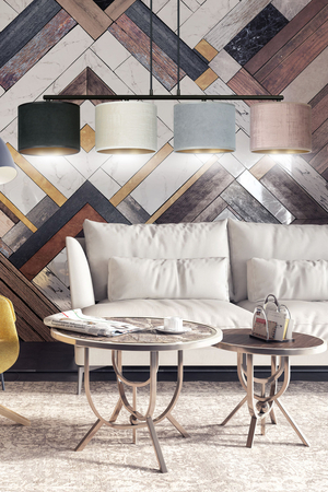 Lampa wisząca HILDE 4 BL MIX Emibig 1055/4 czarny/chrom