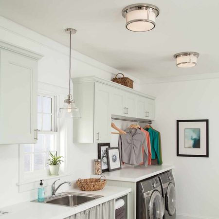 Lampa wisząca Elstead Lighting Baskin szary FE-BASKIN-P-B-PN