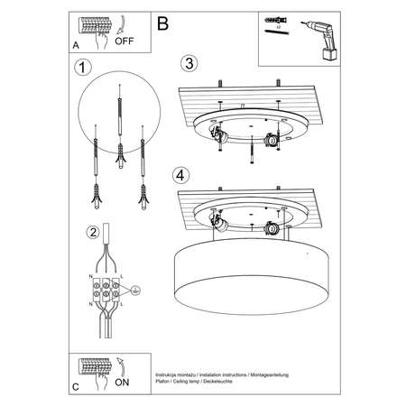 Sollux Lighting Plafon ARENA 25 szary SL.0128