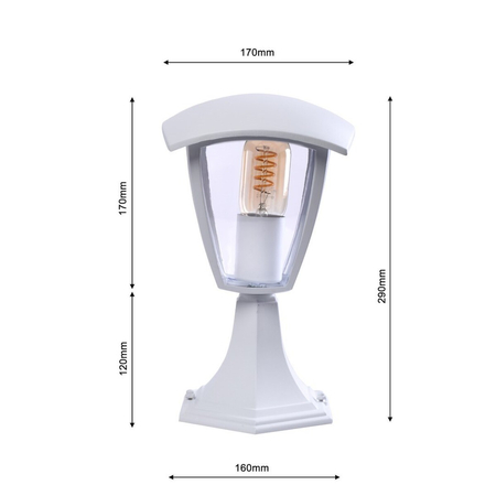 Eko-Light Lampa ogrodowa stojąca Fox 1xE27 Mała Biały EKO3513 BIAŁY