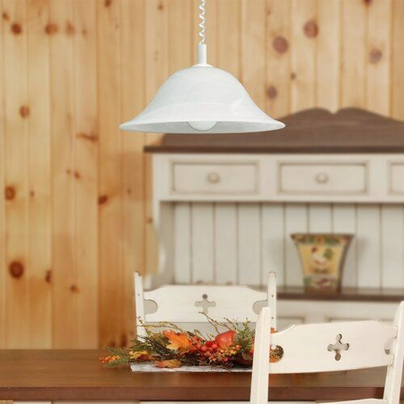 Lampa wisząca Rabalux Alabastro 3904 białe szkło alabastrowe