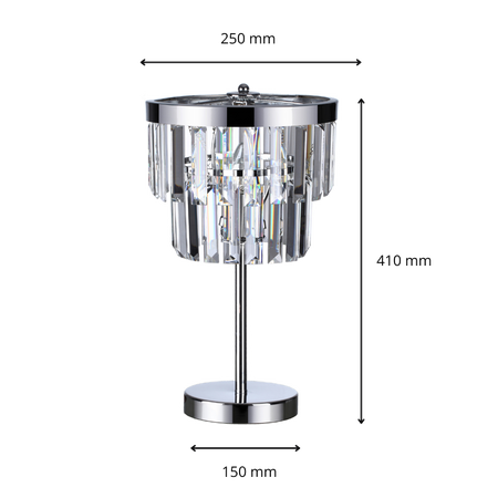Lampa stołowa Vetro 1xE14 transparentna/srebrna LP-2910/1T