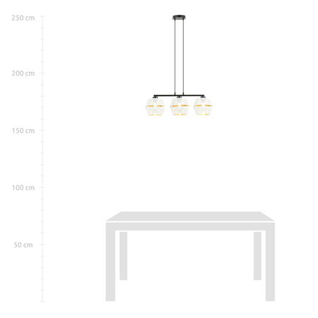 Lampa wisząca MALIA 3 Emibig 1184/3 biały/czarny
