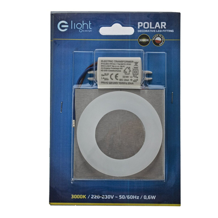 Eko-Light Oprawa schodowa POLAR Barwa Ciepła 3000K EKS4376 BIAŁY / SREBRNY