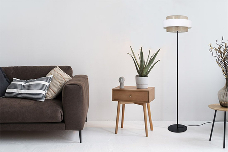 Lampa podłogowa CEZAR Kaja K-5275 biały/beżowy