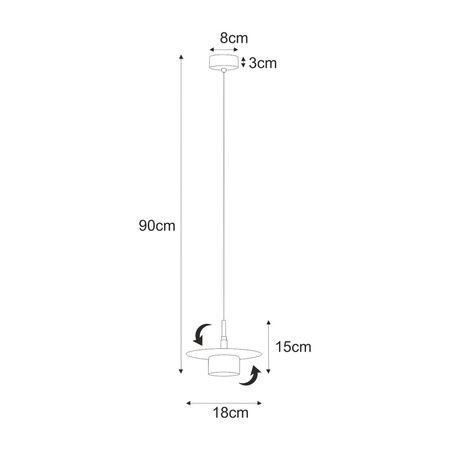 Lampa wisząca Kaja BURGAS K-5455 czarny, złoty