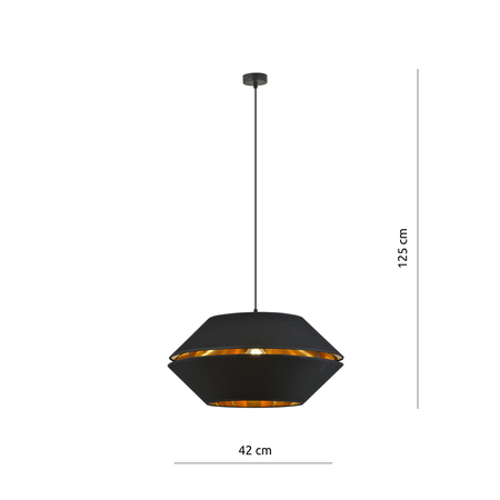 Lampa wisząca PIANO 1 Emibig 1183/1 czarny/złoty