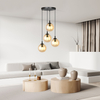 Lampa wisząca COSMO 4 BL PREMIUM MIODOWY Emibig 713/4PREM czarny/złoty