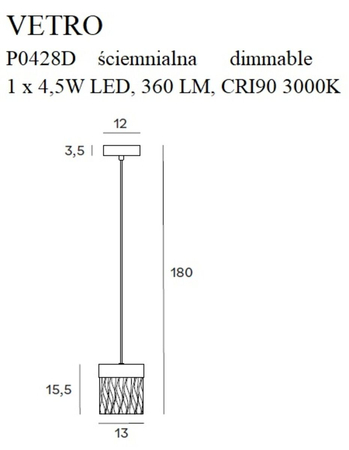 Lampa wisząca Maxlight P0428D złoty