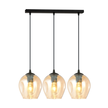 Lampa wisząca ISTAR 3 BL MIODOWY Emibig 677/3 czarny/złoty