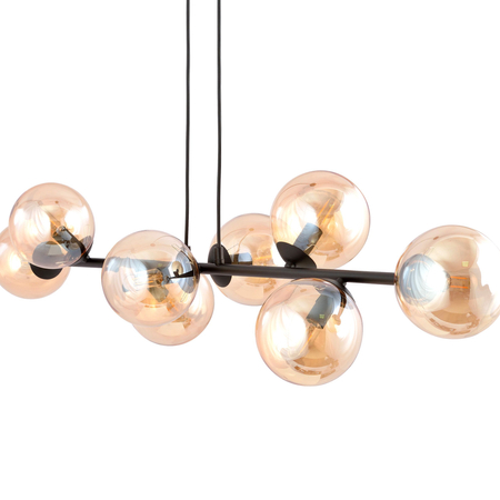 Lampa wisząca ROSSI 8 BL MIODOWY Emibig 876/8 czarny/złoty