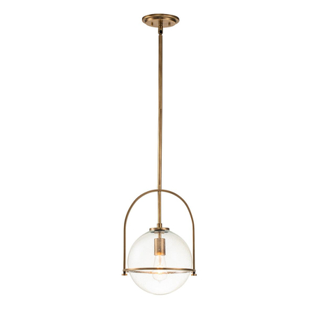 Średnia lampa wisząca Somerset - 1 źródło światła - Stary mosiądz Quintiesse QN-SOMERSET-P-C-HB