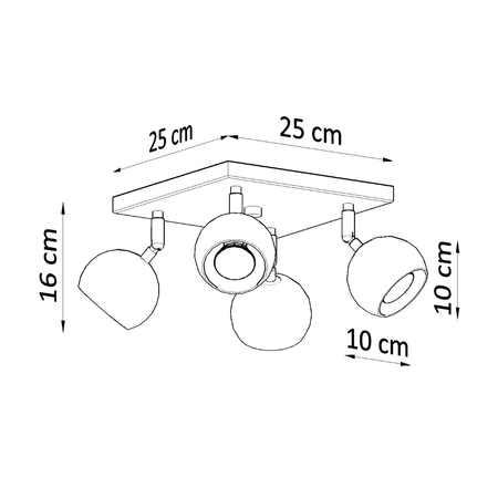 Sollux Lighting Plafon OCULARE 4 czarny SL.0446