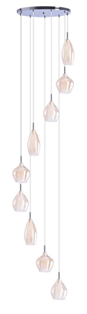 Lampa wisząca AMBER MILANO 9 BRASS Azzardo AZ4014 mosiądz