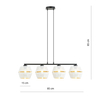 Lampa wisząca MALIA 4 Emibig 1184/4 biały/czarny