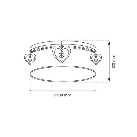 Milagro Lampa sufitowa HEART 2xE27 MLP8279 BIAŁY / RÓŻOWY