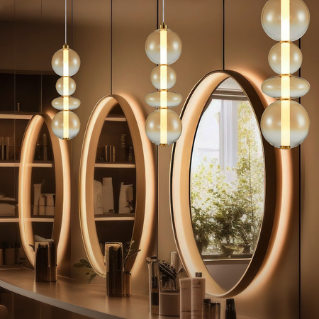 Milagro Lampa wisząca DAPHNE AMBER 36W ML0346 ZŁOTY