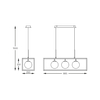 Lampa wisząca Zuma Line MD3115-3-3BT PIRO LAMPA WISZĄCA CZARNA/BLACK