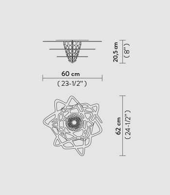 Lampa sufitowa Slamp AUR14PLF0001T Aurora Mini Transparent