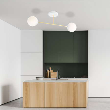 Lampa sufitowa MAGNUM 2 Emibig 1234/2 biały/złoty