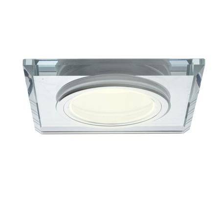 Eko-Light Oczko sufitowe szklane KWADRATOWE. Kolor: SREBRNY EKOS270 SREBRNY