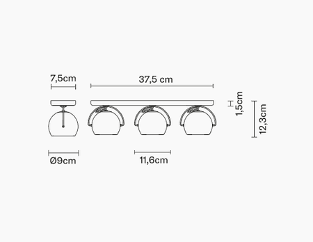 Kinkiet/lampa sufitowa Fabbian D57G2500 Beluga Colour 3 Luci Neutro
