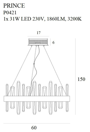 Lampa wisząca Maxlight P0421 złoty