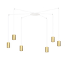 Lampa wisząca TRAKER 6 WH/GOLD Emibig 527/6 biały/złoty