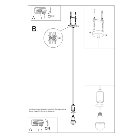 Sollux Lighting Lampa wisząca EDISON czarna SL.0152