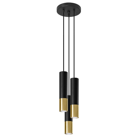 Sollux Lighting Lampa wisząca LOOPEZ 3P czarny/złoty SL.0955