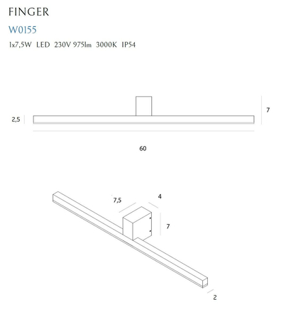 Kinkiet Maxlight FINGER60 W0155 biały