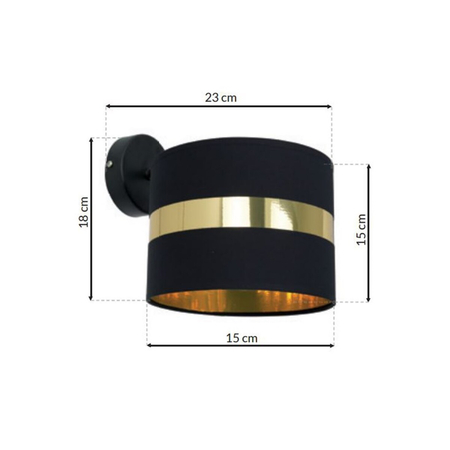 Milagro Kinkiet PALMIRA BLACK / GOLD 1xE27 60W MLP6317 CZARNY / ZŁOTY