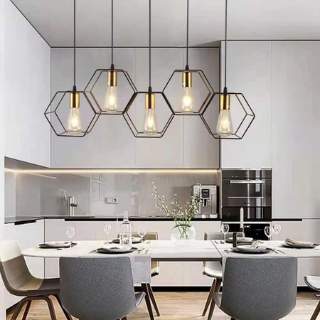 Lampa wisząca Abigali Honey LWH-5XE27, czarny 5xE27
