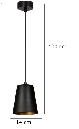 Lampa wisząca MILARGO 1 BLACK / GOLD Emibig 415/1 czarny/złoty