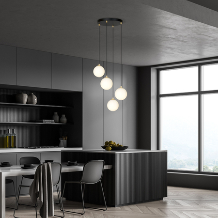 Lampa wisząca ROYAL 4 Emibig 1243/4 biały/czarny