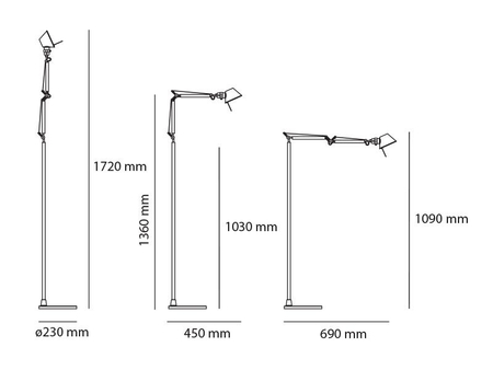 Lampa podłogowa Artemide A0103W00 Tolomeo Micro LED