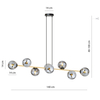 Lampa wisząca GRAVITY 8 Emibig 1237/8 czarny/złoty